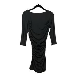 Susana Monaco Ruched 3/4‎ Length Sleeve Mini Dress in Black Size M NWT